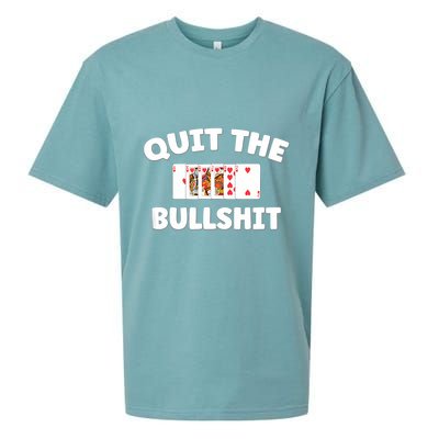 Funny Card Player Pitch Quit The Bullshit Sueded Cloud Jersey T-Shirt