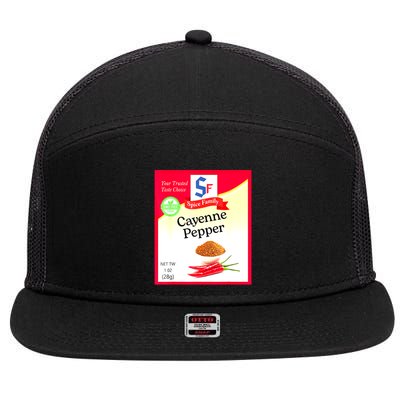 Funny Cayenne Pepper Condiment Holiday Spice Group Costumes Gift 7 Panel Mesh Trucker Snapback Hat