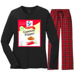 Funny Cayenne Pepper Condiment Holiday Spice Group Costumes Gift Women's Long Sleeve Flannel Pajama Set 