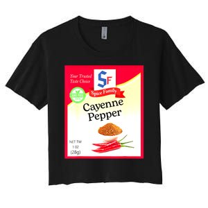 Funny Cayenne Pepper Condiment Holiday Spice Group Costumes Gift Women's Crop Top Tee