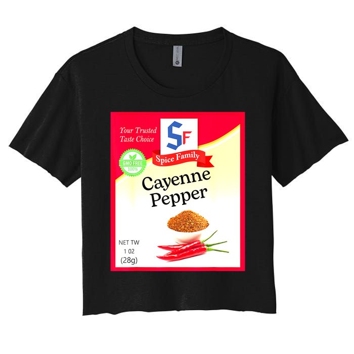 Funny Cayenne Pepper Condiment Holiday Spice Group Costumes Gift Women's Crop Top Tee