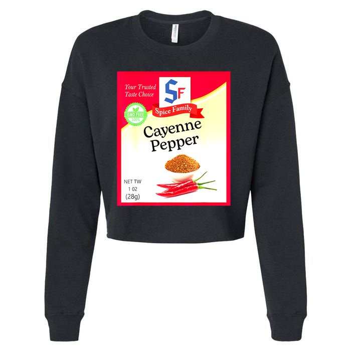 Funny Cayenne Pepper Condiment Holiday Spice Group Costumes Gift Cropped Pullover Crew