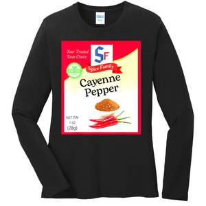 Funny Cayenne Pepper Condiment Holiday Spice Group Costumes Gift Ladies Long Sleeve Shirt