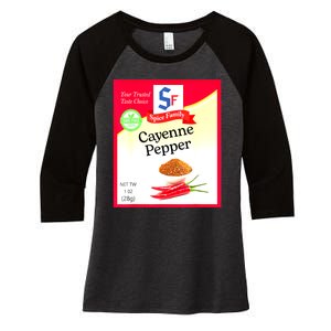 Funny Cayenne Pepper Condiment Holiday Spice Group Costumes Gift Women's Tri-Blend 3/4-Sleeve Raglan Shirt