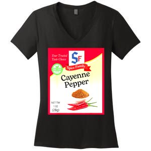 Funny Cayenne Pepper Condiment Holiday Spice Group Costumes Gift Women's V-Neck T-Shirt