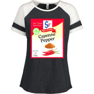 Funny Cayenne Pepper Condiment Holiday Spice Group Costumes Gift Enza Ladies Jersey Colorblock Tee