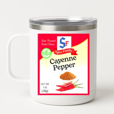 Funny Cayenne Pepper Condiment Holiday Spice Group Costumes Gift 12 oz Stainless Steel Tumbler Cup