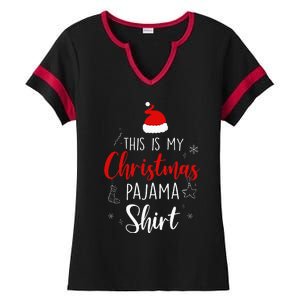 Funny Christmas Pj Pajama Women Pjs For Family Ladies Halftime Notch Neck Tee