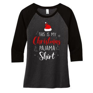 Funny Christmas Pj Pajama Women Pjs For Family Women's Tri-Blend 3/4-Sleeve Raglan Shirt