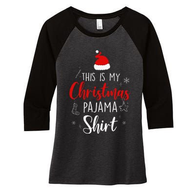 Funny Christmas Pj Pajama Women Pjs For Family Women's Tri-Blend 3/4-Sleeve Raglan Shirt