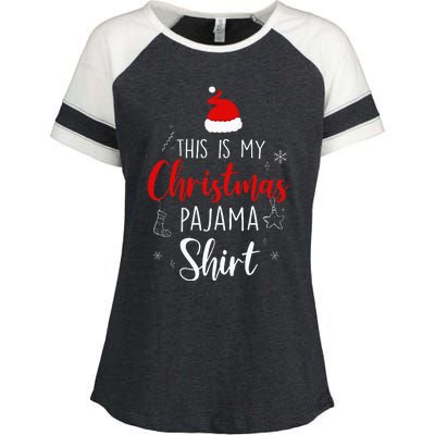 Funny Christmas Pj Pajama Women Pjs For Family Enza Ladies Jersey Colorblock Tee