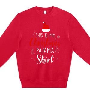 Funny Christmas Pj Pajama Women Pjs For Family Premium Crewneck Sweatshirt