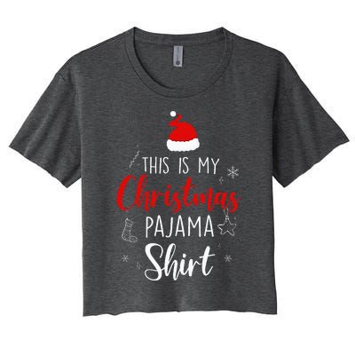 Funny Christmas Pj Pajama Women Pjs For Family Women's Crop Top Tee