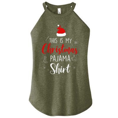 Funny Christmas Pj Pajama Women Pjs For Family Women's Perfect Tri Rocker Tank