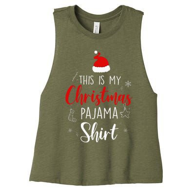 Funny Christmas Pj Pajama Women Pjs For Family Women's Racerback Cropped Tank