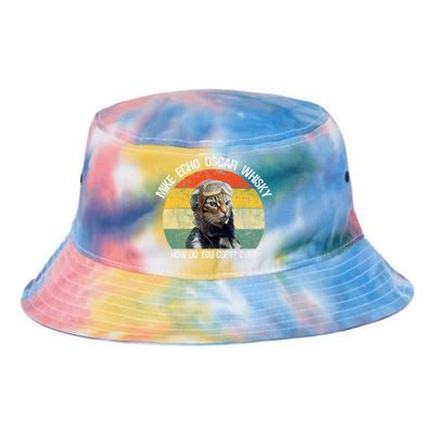 Funny Cat Pilot Mike Echo Oscar Whisky How Do You Copy Meow Tie Dye Newport Bucket Hat