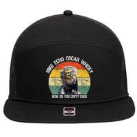 Funny Cat Pilot Mike Echo Oscar Whisky How Do You Copy Meow 7 Panel Mesh Trucker Snapback Hat