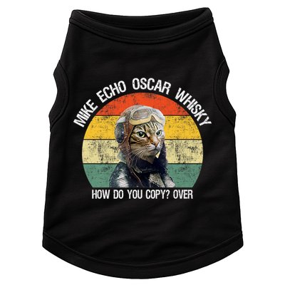 Funny Cat Pilot Mike Echo Oscar Whisky How Do You Copy Meow Doggie Tank