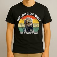 Funny Cat Pilot Mike Echo Oscar Whisky How Do You Copy Meow T-Shirt