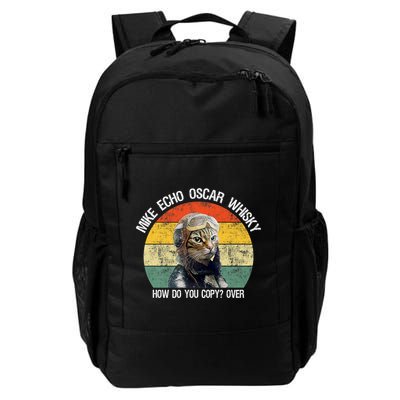 Funny Cat Pilot Mike Echo Oscar Whisky How Do You Copy Meow Backpack