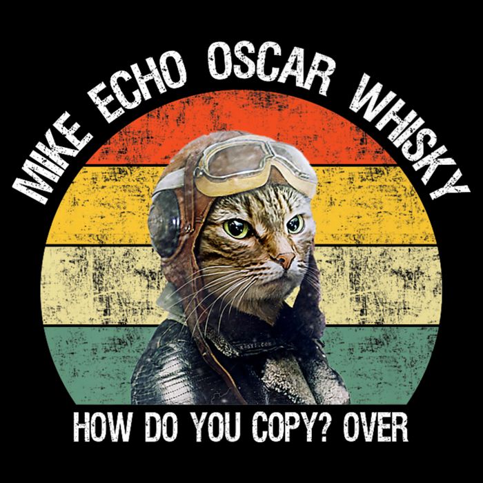 Funny Cat Pilot Mike Echo Oscar Whisky How Do You Copy Meow Bucket Hat