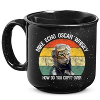 Funny Cat Pilot Mike Echo Oscar Whisky How Do You Copy Meow 15oz Campfire Ceramic Mug