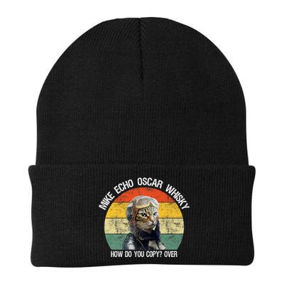 Funny Cat Pilot Mike Echo Oscar Whisky How Do You Copy Meow Beanie