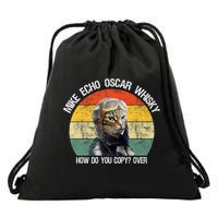 Funny Cat Pilot Mike Echo Oscar Whisky How Do You Copy Meow Drawstring Bag