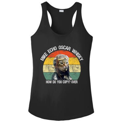 Funny Cat Pilot Mike Echo Oscar Whisky How Do You Copy Meow Ladies PosiCharge Competitor Racerback Tank