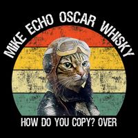 Funny Cat Pilot Mike Echo Oscar Whisky How Do You Copy Meow Bag