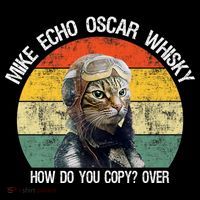 Funny Cat Pilot Mike Echo Oscar Whisky How Do You Copy Meow Poster