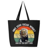 Funny Cat Pilot Mike Echo Oscar Whisky How Do You Copy Meow 25L Jumbo Tote
