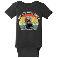 Funny Cat Pilot Mike Echo Oscar Whisky How Do You Copy Meow Baby Bodysuit