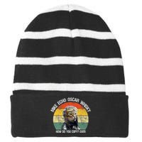 Funny Cat Pilot Mike Echo Oscar Whisky How Do You Copy Meow Striped Beanie with Solid Band