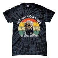 Funny Cat Pilot Mike Echo Oscar Whisky How Do You Copy Meow Tie-Dye T-Shirt