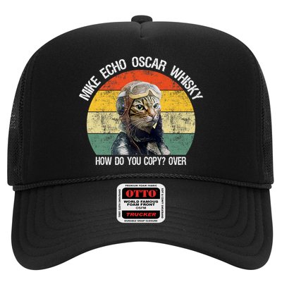 Funny Cat Pilot Mike Echo Oscar Whisky How Do You Copy Meow Trucker Hat