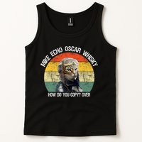 Funny Cat Pilot Mike Echo Oscar Whisky How Do You Copy Meow Tank Top
