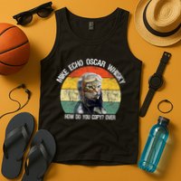 Funny Cat Pilot Mike Echo Oscar Whisky How Do You Copy Meow Tank Top