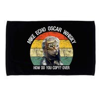 Funny Cat Pilot Mike Echo Oscar Whisky How Do You Copy Meow Microfiber Hand Towel