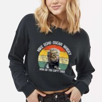 Funny Cat Pilot Mike Echo Oscar Whisky How Do You Copy Meow Cropped Pullover Crew