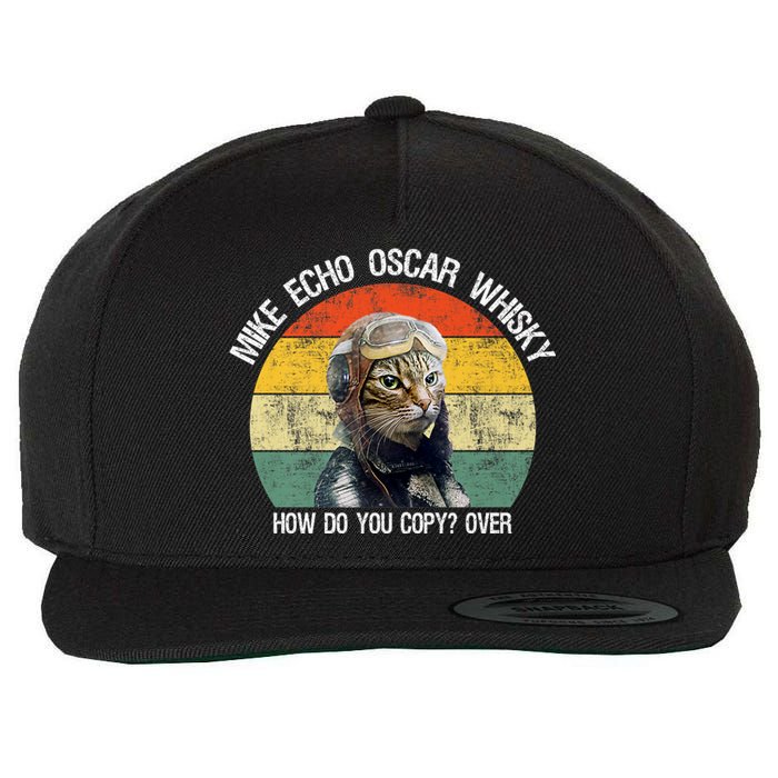 Funny Cat Pilot Mike Echo Oscar Whisky How Do You Copy Meow Wool Snapback Cap