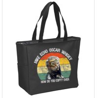 Funny Cat Pilot Mike Echo Oscar Whisky How Do You Copy Meow Zip Tote Bag