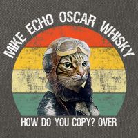 Funny Cat Pilot Mike Echo Oscar Whisky How Do You Copy Meow Cotton Canvas Backpack