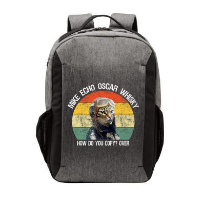Funny Cat Pilot Mike Echo Oscar Whisky How Do You Copy Meow Vector Backpack