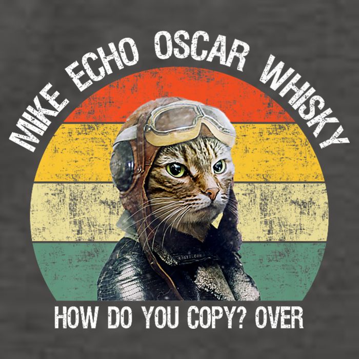 Funny Cat Pilot Mike Echo Oscar Whisky How Do You Copy Meow Vector Backpack
