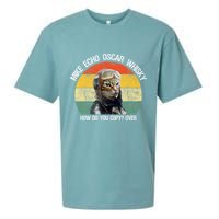 Funny Cat Pilot Mike Echo Oscar Whisky How Do You Copy Meow Sueded Cloud Jersey T-Shirt