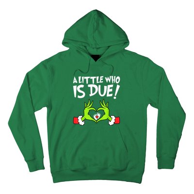 Funny Christmas Pregnancy A Little Who Is Due Xmas Gift Hoodie