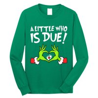 Funny Christmas Pregnancy A Little Who Is Due Xmas Gift Long Sleeve Shirt