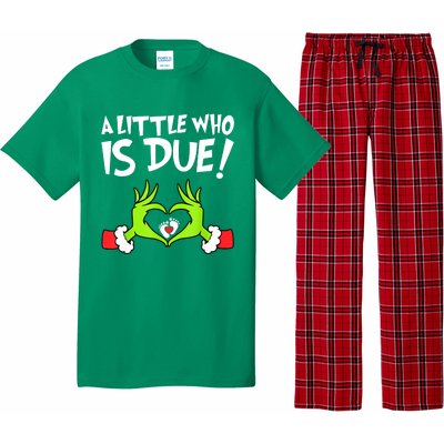 Funny Christmas Pregnancy A Little Who Is Due Xmas Gift Pajama Set