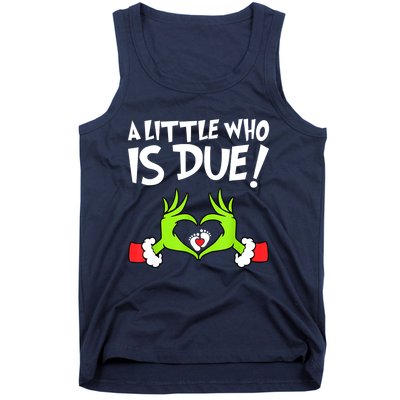 Funny Christmas Pregnancy A Little Who Is Due Xmas Gift Tank Top